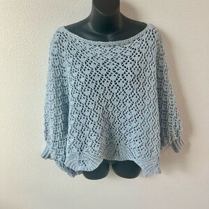 moon &‎ madison Light Blue Crochet Sweater